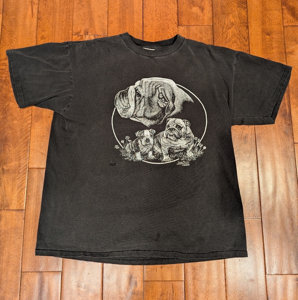 Vintage Bulldog Graphic T-Shirt – Single Stitch – XL